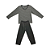 Pijama Infantil Masculino Longo Cinza Escuro Listrado - Lily Pijamas - Imagem 1