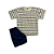 Pijama Infantil Masculino Bermuda Meia Manga Creme e Azul Escuro Âncora - Lily Pijamas - Imagem 1