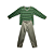 Pijama Infantil Masculino Longo Cinza Claro Listrado com Verde - Lily Pijamas - Imagem 1