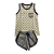 Pijama Infantil Feminino Short Doll Marfim e Azul Escuro Estrelas - Lily Pijamas - Imagem 1
