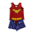 Pijama Infantil Feminino Short Doll Regata Mulher Maravilha - Lily Pijamas - Imagem 1