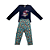 Pijama Infantil Feminino Longo Pinguim Azul - Lily Pijamas - Imagem 1