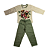 Pijama Infantil Feminino Longo Filhotinhos Verde Folha Seca- Lily Pijamas - Imagem 1