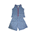 Pijama Aberto Feminino Adulto Azul Claro com Estampa de Coração - Lily Pijamas - Imagem 1