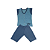 Pijama Feminino Pescador Adulto Gola V Azul Love - Lily Pijamas - Imagem 1