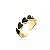 Anel Semijoia Coração colorido banho Ouro 18k ajustável - Imagem 3