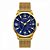 Relógio Masculino Skmei Analógico 9166 Dourado e Azul - Imagem 1
