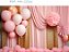 Fundo Fotográfico Smash the cake Balões Cortina Rosa - Imagem 1