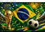 Fundo Bandeira Brasil Bola e Taça - Imagem 1