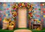 Fundo Junino Arco de Flores para Fotos - Imagem 1