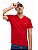 Camiseta Masculina em Jérsei de Algodão Pima com Gola V Vermelho - Imagem 1