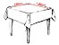 Toalha de mesa Térmica Coração Vermelho 138x138cm Quadrada - Imagem 3