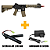 RIFLE AIRSOFT ROSSI AR15 NEPTUNE 10 SHORT TAN ELÉT. 6MM + BATERIA Q.L 9,6V 1.100 MAH + CARREGADOR DE BATERIA - Imagem 1
