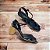 Sandália média tiras em couro preto salto madeira Cláudia Mourão - Imagem 3