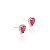 Brinco coração rosa bordado - banho de ródio branco - Imagem 4