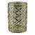 Castiçal Decorativo Luxo de Vidro e Metal Dourado - Imagem 1