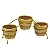 Jogo de Vasos Decorativos de Cerâmica com Suporte de Metal 3 Peças - Imagem 1