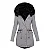 Parka casaco de Inverno feminino gola de pele comprimento médio - Imagem 6