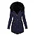 Parka casaco de Inverno feminino gola de pele comprimento médio - Imagem 5