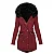 Parka casaco de Inverno feminino gola de pele comprimento médio - Imagem 3