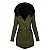 Parka casaco de Inverno feminino gola de pele comprimento médio - Imagem 7