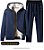Conjunto Esportivo casual forrado de lã grossa de inverno masculino tamanho maiores - Imagem 19