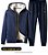 Conjunto Esportivo casual forrado de lã grossa de inverno masculino tamanho maiores - Imagem 18