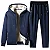 Conjunto Esportivo casual forrado de lã grossa de inverno masculino tamanho maiores - Imagem 8