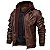 Jaqueta Masculina De Couro Motoqueiro com capuz removivel Moda Inverno 2021 - Imagem 3