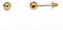 Brinco de bolinha 3mm ouro 18k - Imagem 2