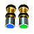 Kit Botão Seringa Tríplice Dabi Mod Novo - Verde E Azul - Imagem 1