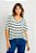 Blusa Ampla Listrada Decote V - Imagem 1