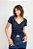 Blusa Canelada Decote V Franzido Frontal - Imagem 1