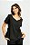 Blusa Decote V Manga Curta Detalhe Ilhós - Imagem 1