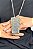 Colar Longo Metal Pingente Placa Martelada - Imagem 3