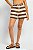 Short Listrado Textura Amarração Cintura - Imagem 1