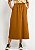Saia Midi Cós Elástico Bolsos Faca Fenda - Imagem 1