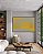 Quadro Abstrato Geométrico Degradê Amarelo Mostarda Cinza Canvas Com Moldura - Imagem 1