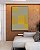 Quadro Vertical Abstrato Geométrico Degradê Amarelo Mostarda Cinza Canvas Com Moldura - Imagem 2