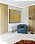 Quadro Quadrado Abstrato Geométrico Degradê Amarelo Mostarda Cinza Canvas Com Moldura - Imagem 1