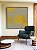 Quadro Quadrado Abstrato Geométrico Degradê Amarelo Mostarda Cinza Canvas Com Moldura - Imagem 3