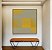 Quadro Quadrado Abstrato Geométrico Degradê Amarelo Mostarda Cinza Canvas Com Moldura - Imagem 4