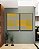 Duo de Quadros Abstrato Geométrico Degradê Amarelo Mostarda Cinza Canvas Com Moldura - Imagem 1