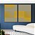 Duo de Quadros Abstrato Geométrico Degradê Amarelo Mostarda Cinza Canvas Com Moldura - Imagem 5