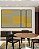Trio Estilizado de Quadros Abstrato Geométrico Degradê Amarelo Mostarda Cinza Canvas Com Moldura - Imagem 4