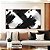 Quadro Horizontal Abstrato Preto e Branco Arte Efeito Pintura Canvas Com Moldura - Imagem 3