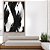 Quadro Vertical Abstrato Preto e Branco Arte Efeito Pintura Canvas Com Moldura - Imagem 2