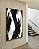 Quadro Vertical Abstrato Preto e Branco Arte Efeito Pintura Canvas Com Moldura - Imagem 3