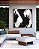 Quadro Quadrado Abstrato Preto e Branco Arte Efeito Pintura Canvas Com Moldura - Imagem 3
