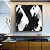 Quadro Quadrado Abstrato Preto e Branco Arte Efeito Pintura Canvas Com Moldura - Imagem 4